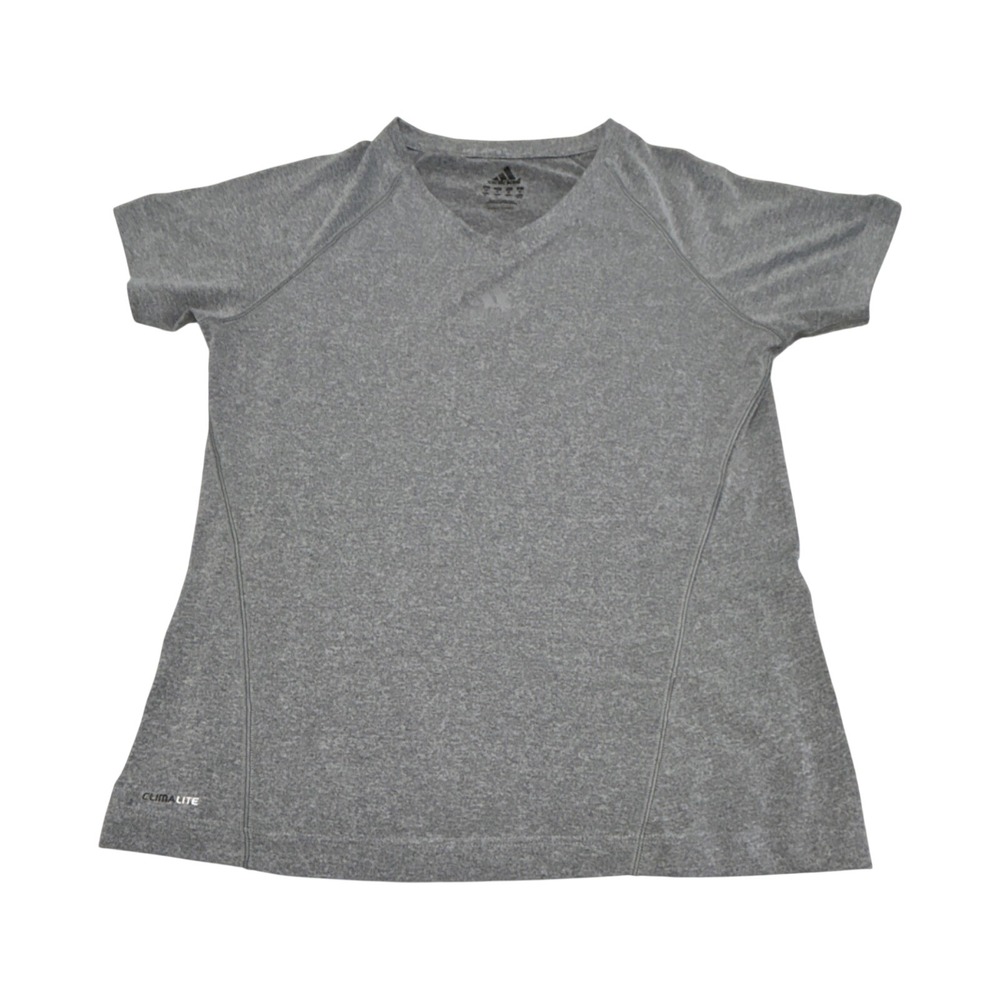 Adidas Climalite Womens‎ Gray Heathered V-Neck Athletic T-Shirt RN88387 Medium